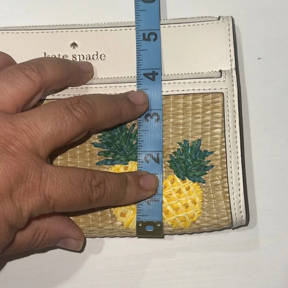 Kate Spade Wristlet‎ Clutch Straw Pineapple Applique Zip Pouch